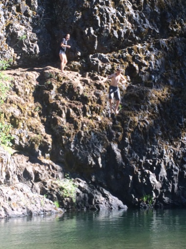 Cliff jumping just past the Long Meadow campground