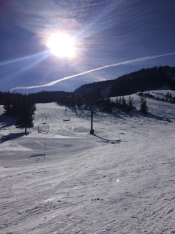 Beautiful skies make for beautiful skiing...