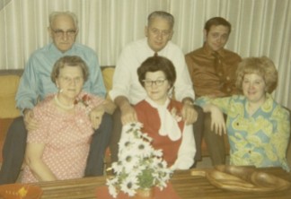 Great Grandma & Grandpa Miner, Grandma & Grandpa Brown and my Mom & Dad. (My dad looks suspicious in this one...)