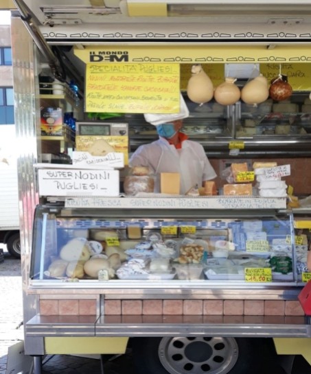 Wonderful goods at an open-air Italian market