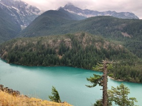 Beautiful view of the North Cascades from the Diablo Lake Lookout on SR-20